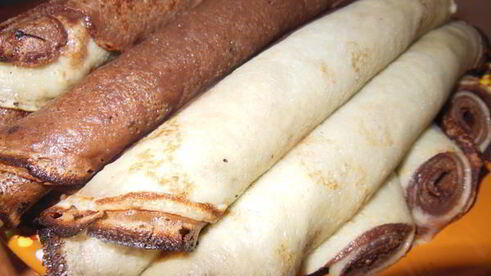 десертные блинчики полосатики