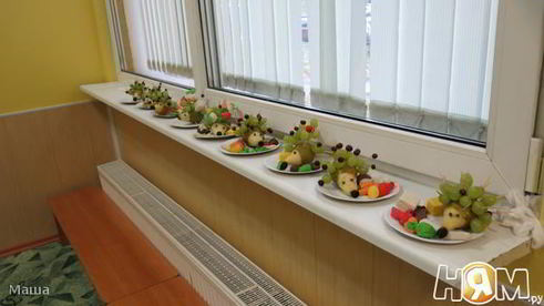 фруктовый десерт ежик