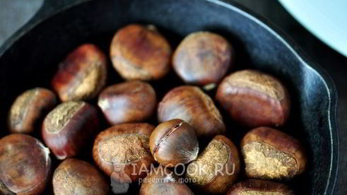 каштаны, запеченные в духовке