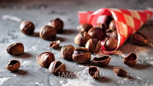 каштаны, запеченные в духовке