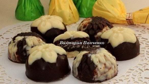 Рецепт Шоколадных конфет с сезамом Мраморные