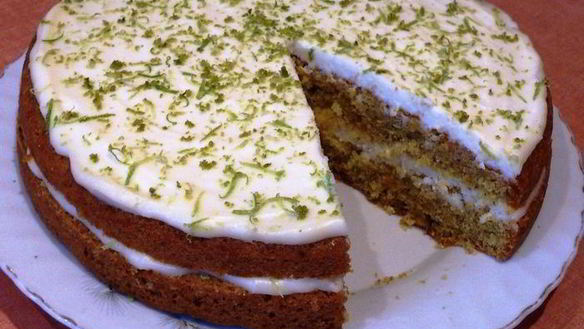 Рецепт Бисквита с лаймом, миндалем и лимонным кремом