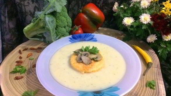 Рецепт Хлебных равиолей в курином креме