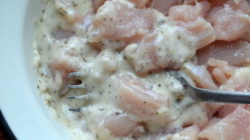 курица по-китайски с грибным кремом