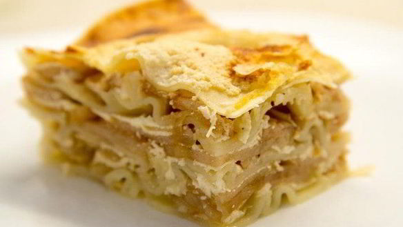 Рецепт Лазаний с яблоками и творожным кремом