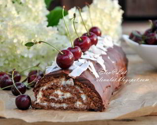 Шоколадный рулет с кокосовым кремом