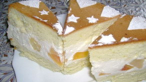 Рецепт Сладкого бисквита с творожным кремом