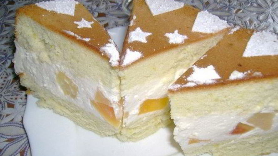 Рецепт сладкого бисквита с творожным кремом