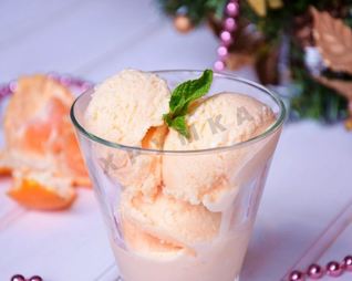 Легкое домашнее мороженое мандариновое