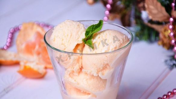 Рецепт Легкого домашнего мороженого мандаринового