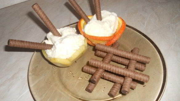 Рецепт Мороженого во фруктовой корзиночке