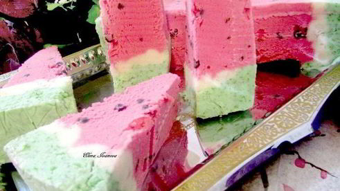 торт-мороженое арбуз