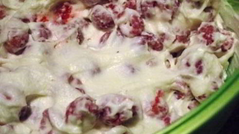 торт-мороженое с малиной