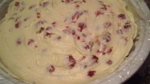 торт-мороженое с малиной