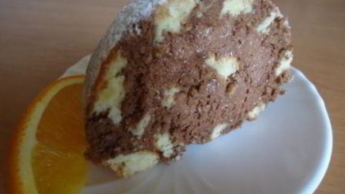 миндальный рулет с шоколадным муссом