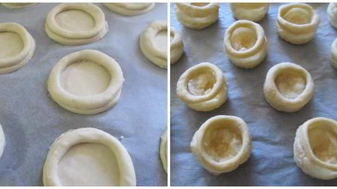 волованы с муссом из масла, икры и петрушки