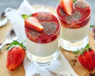 Панна котта на рисовом молоке с семенами чиа