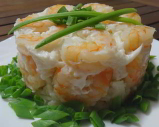 Паровой пудинг из креветок