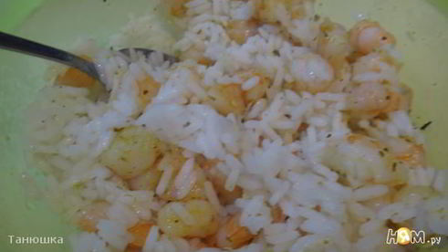 паровой пудинг из креветок