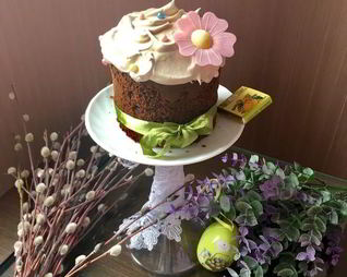 Необычный шоколадный кулич