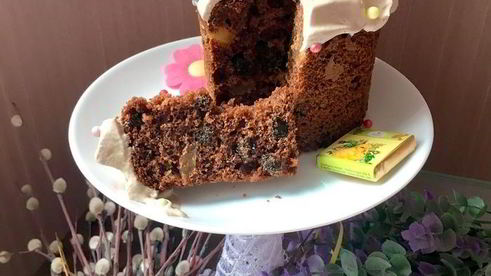 необычный шоколадный кулич