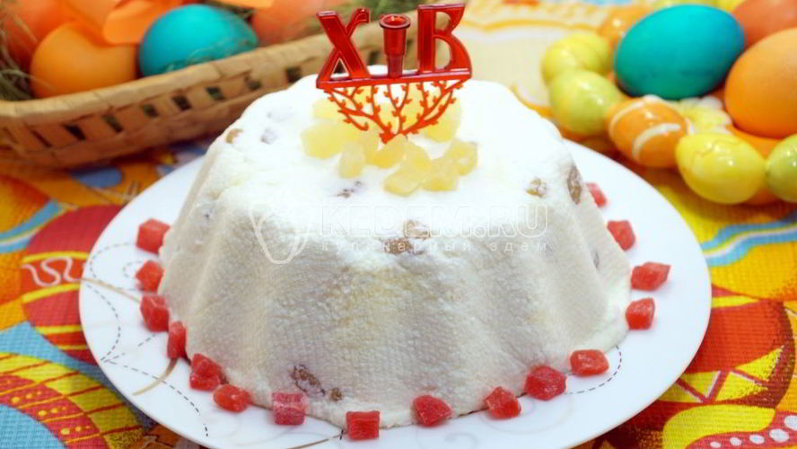 Рецепт творожной пасхи с изюмом без яиц