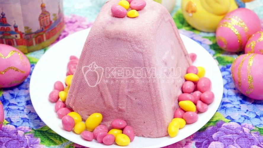 Рецепт творожной пасхи вишневой