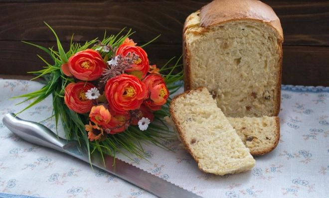 Творожный кулич в хлебопечке