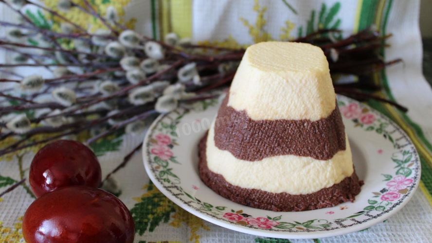 Рецепт ванильно шоколадная полосатая заварная пасха