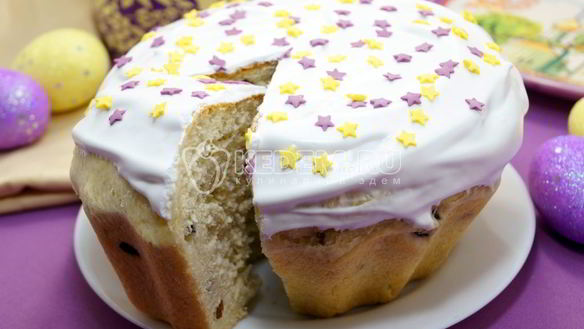 Рецепт Вкусного пасхального кулича с изюмом