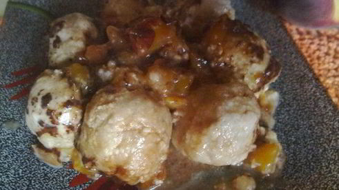 персико-шоколадные шарики из творога