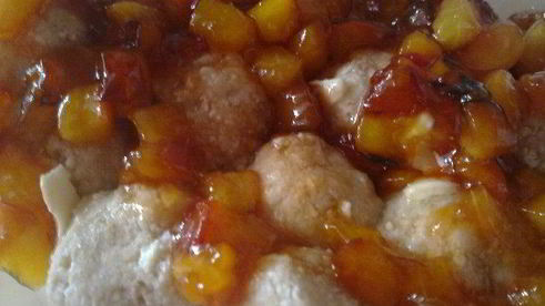 персико-шоколадные шарики из творога