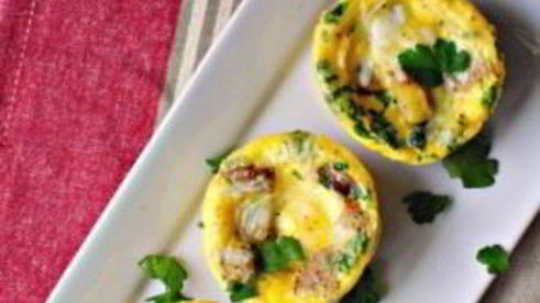 суфле с картофелем и колбасками