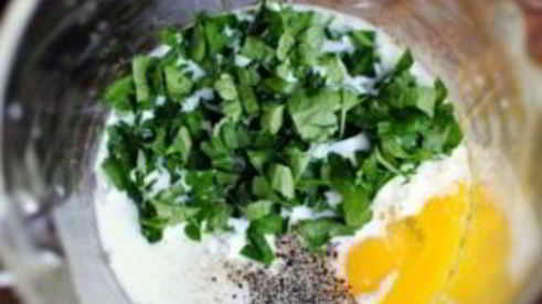 суфле с картофелем и колбасками