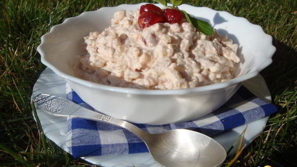 Рецепт Ванильного рисового пудинга с вишнями