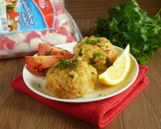 Аранчини с горошком и крабовым мясом