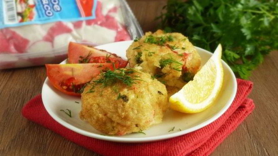 Рецепт аранчинь с горошкома и крабовыма мясома