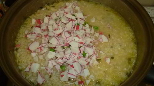 аранчини с горошком и крабовым мясом