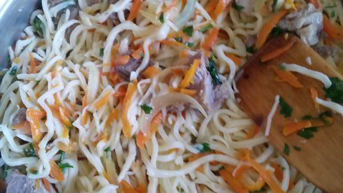 домашняя лапша с мясом