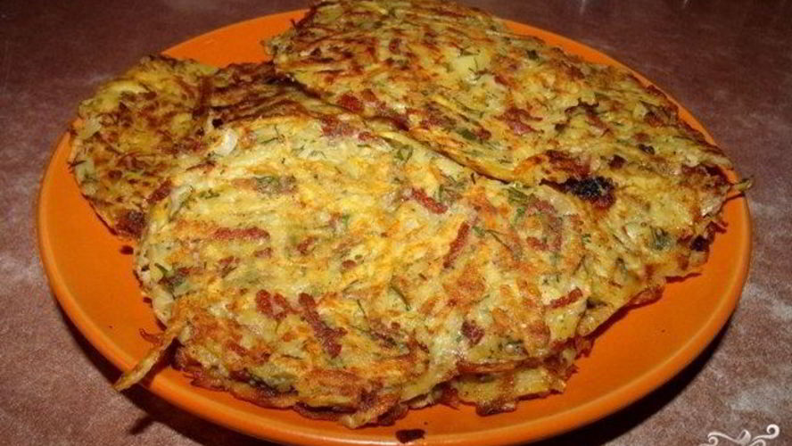 Рецепт драников с колбасой