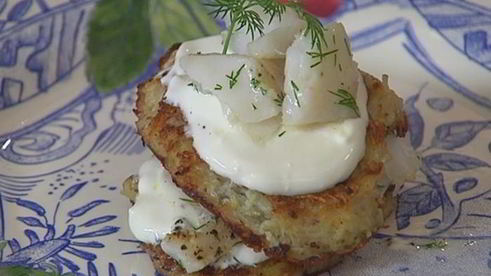 картофельные драники с треской