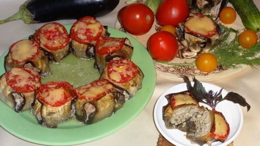 Рецепт фрикаделек в баклажанных конвертах