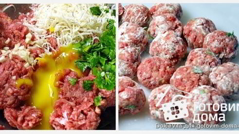 фрикадельки в соусе с шампиньонами