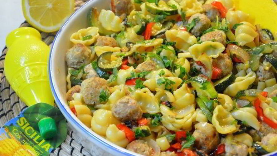 Рецепт макарон с фрикадельками