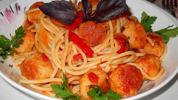Рецепт Спагетти с фрикадельками Леди и бродяга