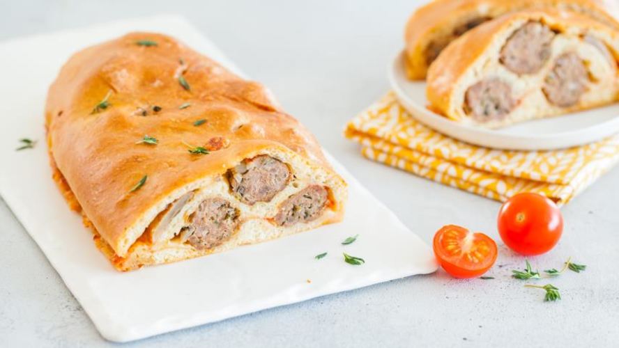 Рецепт стромболей с фрикадельками