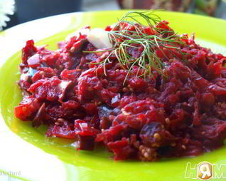 Гарнир из свеклы и баклажанов