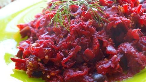 гарнир из свеклы и баклажанов