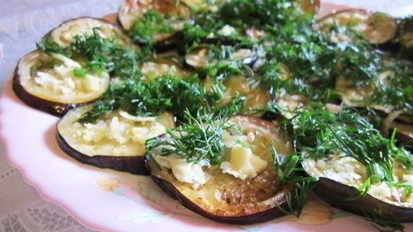 Рецепт Гарнира из жареных баклажанов