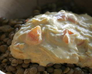 Чечевица со сливками и имбирем